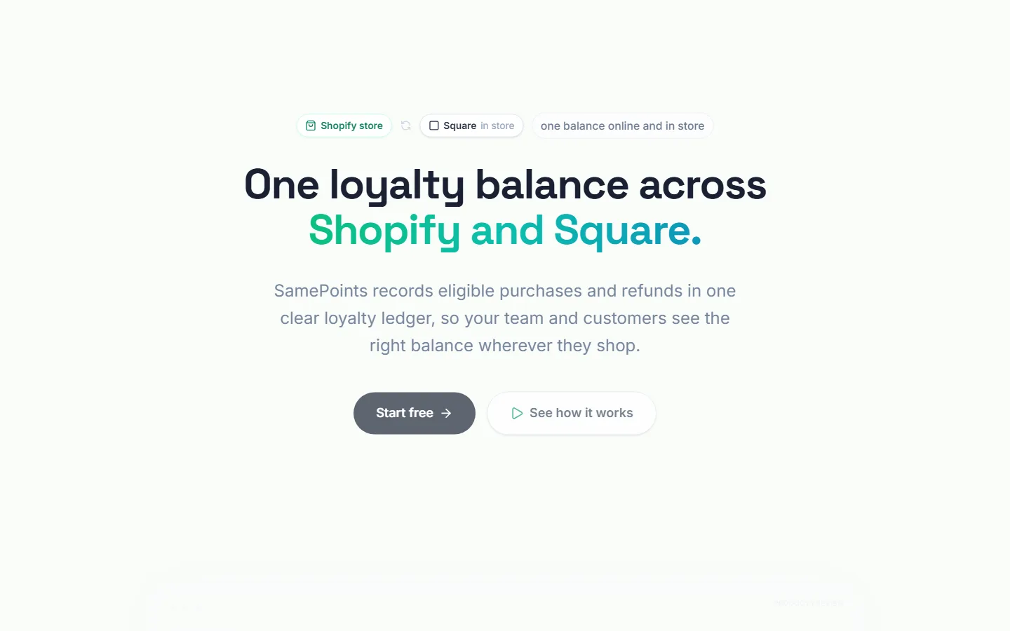 SamePoints homepage screenshot