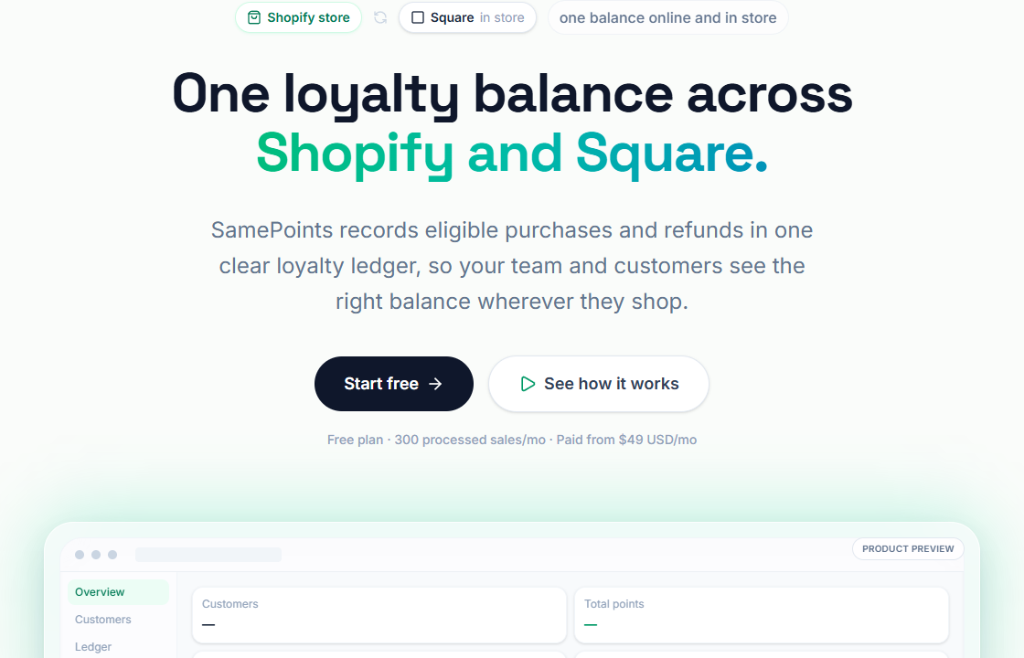 SamePoints interface preview